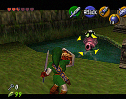 Link fighting an Octorok.