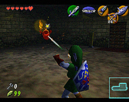 Link fighting a Poe.