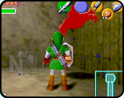 Link fighting a Wallmaster.