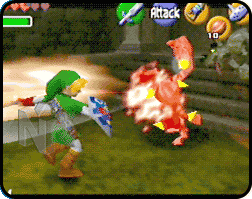Link fighting a wolfos.