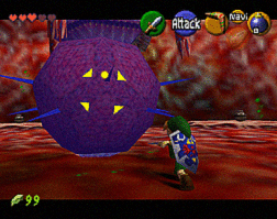 Barinade stunned and being attacked by Link