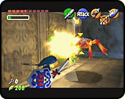 Link fighting a Blue Tektite.