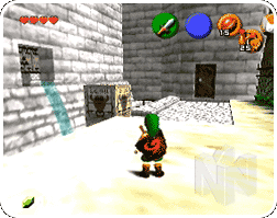 Green fairy near a wall.