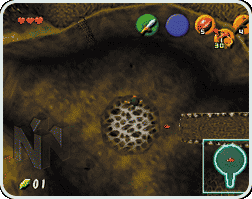 Green fairy near a wall.