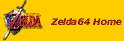 Legend of Zelda Ocarina of Time logo with text saying 'Zelda64 Home'.
